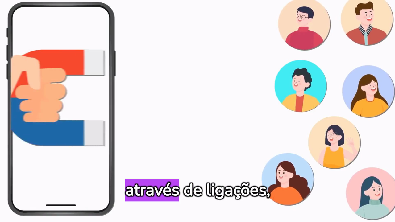 Ilustração de imã atraindo perfis de pessoas, representando o trabalho de prospecção de um SDR atraindo leads qualificados